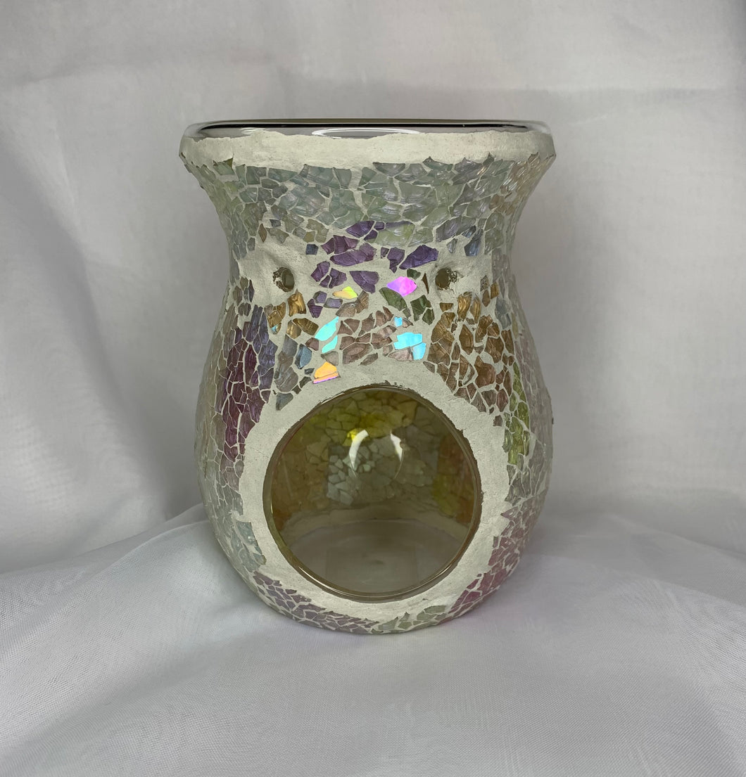 White Iridescent Crackle Burner